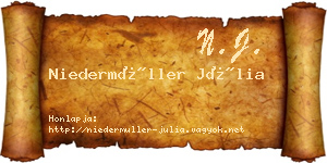 Niedermüller Júlia névjegykártya